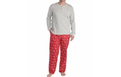Mudpie Men’S Ho Ho Ho Pajama Set In Grey&sol;red