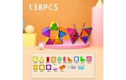 High-end enhanced package-138 pieces set ※Free storage box – 3D Magnet Building Blocks&comma; Creative Imagination&comma;