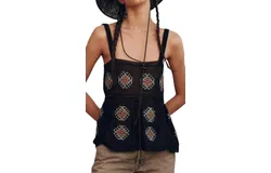 The Great&period; The Roam Top With Folklore Embroidery In Black