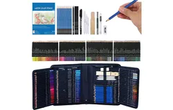 Suministros de arte y dibujo&comma; 145 piezas de lápices de grafito para dibujo y manualidades&comma; kit de pintura para dibujo&comma; juego de bocetos incluye borradores&comma; kit completo de artista con estuche portátil