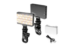 APEXEL Mini Photography Lamp Dimmable LED Light Portable Vlog Light with Tri-color Light Modes 40 LED Beads 2700K-6500K Color Temperature  with Phone Clip Cold Shoe Mount for Live