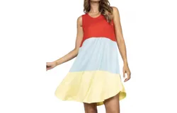 Blumin Multi Colorblock Dress In Red&sol;blue&sol;yellow