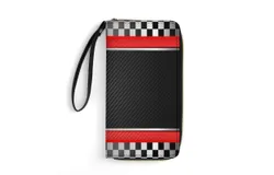 Racing Car Theme Wallet for Womens PU Leather Zip Around Wallers Clutch Wristlet Travel Long Purse