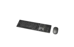 Amazon Basics Rechargeable Wireless Keyboard Mouse Combo - Ultra Slim - Gray