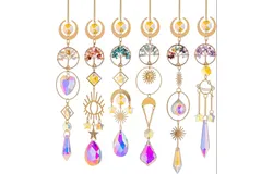 Life Tree Crystal Sun Catcher Prism Pendant - Six-piece Set