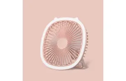 Small desktop fan&comma; portable USB rechargeable fan&comma; 180° tilted hanging personal mini fan&comma; plug and play night light fan&comma; strong wind&comma; ultra-quiet&comma; 3-speed mode &lpar;pink&rpar;