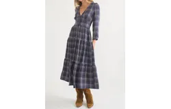 Marine Layer Maeve Maxi Dress In Navy Plaid