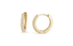 12&period;5Mm Diamond And 14K Gold Huggies by eklexic