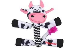 Animal Flathead Tug&sol;Squeak Dog Toy&comma; Cow&semi; Large