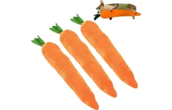 The Mellow Dog Calming Carrot&comma; The Mellow Dog Calming Dog Toy&comma; Sturdy Plush Multi-squeaks and Crinkle Dog and Cat Toys&comma; Cute No Stuffing Carrot with Soft Squeaker&comma; Dog Chew Toy&comma; For Indoor Dog &lpar;3pcs&rpar;