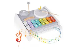 Wooden Percussion Toys Kids Drum Set Colorful Xylophone Music Toys Preschool Music Educational Toys Birthday Gifts for Toddlers Girls Boys