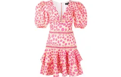 Patbo Bossa Lace Trim Mini Dress Pink &sol; Apricot