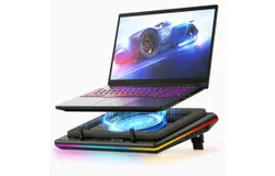 llano RGB Laptop Cooling Pad&comma; Gaming Laptop Cooler with Powerful Turbofan&comma; Fast Cooling Laptop 15&period;6-21in&comma; Adjustable Speed&comma; Touch Control&comma; LCD Screen&comma;V12-Black