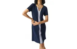 Joseph Ribkoff Striped Panel Dress In Midnight Blue