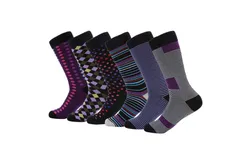 Mio Marino Men&apos;s Retro Collection Dress Socks 6 Pack-Groovy Cluster-13-15