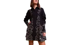 Anna Cate Mina Dress In Black&sol;lime Stitch