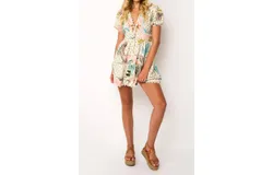 Z&l Mirabel Mini Dress In Beige