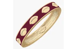 Canvas Style Women&apos;s Game Day Enamel Football Hinge Bangle In Maroon