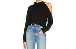Chaser Vented Shoulder Long Sleeve Mock Neck Raglan Pullover In True Black