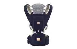 Baby Carrier with Hip Seat&comma; Cotton，Black