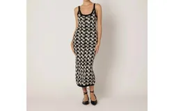 Cleobella Payton Midi Dress In Biarritz Black&sol;ivory