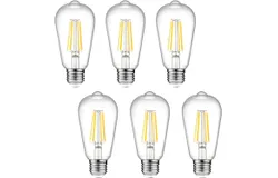 6 Pack LED Light Bulbs 40 Watt&comma; Vintage E26 Edison Bulbs&comma; 2700K Soft Warm White LED Bulbs 40W&comma; Antique Filament Decorative Light Bulbs for Light Fixtures