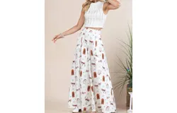 Nylon Apparel Vaquera Wide Leg Pants In Western Farm Bull Print
