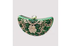 Women&apos;s Rhinestone Clutch Glitter Sequin Evening Bag Bridal Wedding Purse Glitter Crystal Handbag Elegant Shoulder Bag Banquet Cocktail Prom Party Crossbody Bag &lpar;Green&rpar;