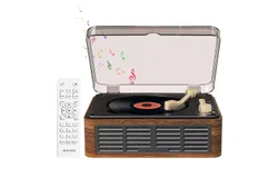 Gueray CD Player with HiFi Stereo Sound Vintage CD Player Bluetooth CD Raido Player with Speakers & FM Radio Retro Support USB & AUX Playback for Audio Books&comma;Brown