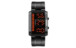 SKMEI 1179 Digital LED Rectangular Men Watch 5ATM Waterproof Casual Sports Wristwatch Week Calendar Male Watch for Students Teens Teenger