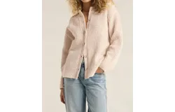 Z Supply Lennie Button Up Sweater Cardigan In Oatmeal Heather