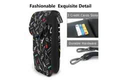 Back To School Pu Leather Crossbody Phone Bag Card Slots Flip Phone Purse With Adjustable Strap 7.6x4.9inch