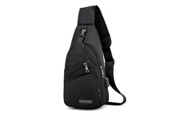 Chest bag men&apos;s crossbody bag men&apos;s bag shoulder bag canvas casual backpack cycling small bag Oxford cloth sports bag Korea black