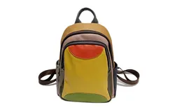 Retro Genuine Leather Backpack Hand Woven Colorful Handbag Leather Crossbody Bag Wallet Travel Backpack Suitable for Mom&comma; Daughter&comma; Friends &lpar;Yellow&rpar;