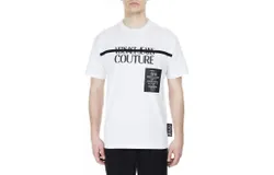 Versace Men Short Sleeve Crew Neck Logo T-Shirt In White