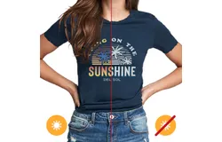 Women Crew Tee - Bring On The Sunshine - Indigo by DelSol for Women - 1 Pc T-Shirt &lpar;Small&rpar;