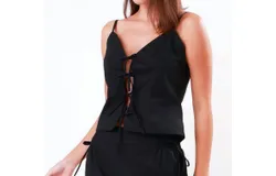 Bela Brand Strappy Bows Tank Top In Black