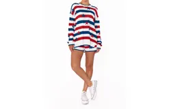 Show Me Your Mumu Star Spangled Sweater In Blue&sol;red
