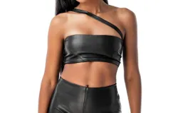Mdnt45 Leather Top Zoni In Black
