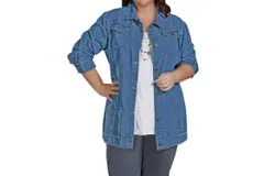 On The Plus Side Premium Long Sleeve Rydel Denim Jacket - Plus Size In Light Wash Denim