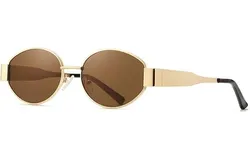 Retro Oval Sunglasses for Womens Men UV400 Trendy Sunglasses Protective Fashion Classic Tone Metal Sun Glasses