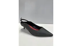 Butter Brook Slingback Kitten Heel In Black White Dot