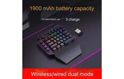 Eelement one-handed macro programming mechanical keyboard RGB luminous e-sports game left hand small wired&comma; black K722 wireless dual-mode green axis