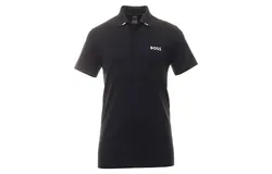 Hugo Boss Men&apos;s Paddytech Black Stretch Poly Short Sleeve Polo T-Shirt