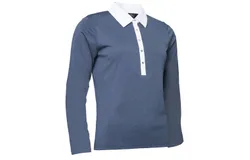 Abacus Sportswear Us Women Crail Long Sleeve Polo In Bteelblue Mel