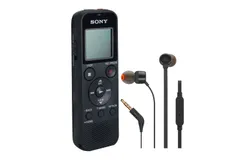 Sony ICD-PX370 Digital Voice Recorder &plus; JBL T110 in Ear Headphones Black