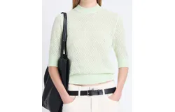 Proenza Schouler Nicola Sweater In Zig Zag Pointelle In Pistachio