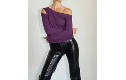 Lna Long Sleeve Farina Top In Amethyst