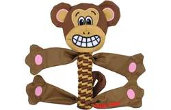 Animal Flathead Tug&sol;Squeak Dog Toy&comma; Monkey&semi; Large