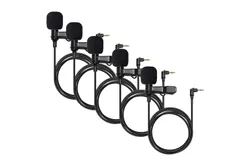 5x Hollyland External Clip On Lavalier Microphone with 3&period;5mm Audio Jack&comma; Compatible with Lark Max Microphone System-Black&comma; &lpar;1 Pack&rpar;